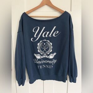 Yale University Tennis Sweatshirt Navy Crewneck Officially Licensed Size Women M